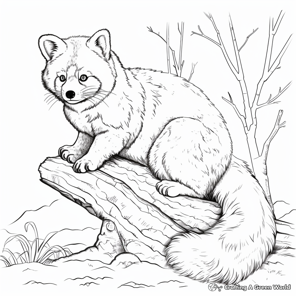Red Panda in Its Natural Habitat Coloring Pages 3