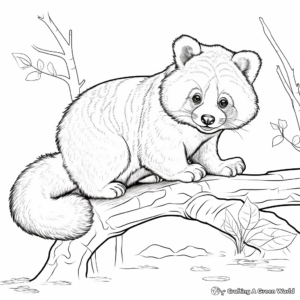Red Panda in Its Natural Habitat Coloring Pages 4