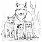 Red Wolf Family Coloring Pages: Endangered Animals Series 1