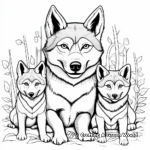 Red Wolf Family Coloring Pages: Endangered Animals Series 2