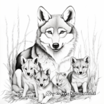 Red Wolf Family Coloring Pages: Endangered Animals Series 3