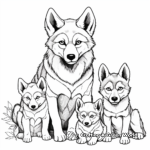 Red Wolf Family Coloring Pages: Endangered Animals Series 4
