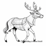 Reindeer and Sleigh Printable Coloring Pages 2