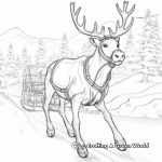 Reindeer and Sleigh Printable Coloring Pages 4
