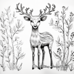 Reindeer-Themed Christmas Card Coloring Pages 3