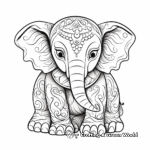 Relaxation: Elephant Zen Doodle Coloring Pages 2