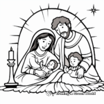 Relaxed Candlelight Nativity Coloring Pages for Adults 1
