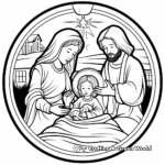 Relaxed Candlelight Nativity Coloring Pages for Adults 2