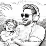 Relaxed Dad Enjoying Music Coloring Pages 2