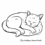 Relaxed Sleeping Cat Coloring Page 2