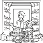 Relaxing Fireplace Scene Thanksgiving Coloring Pages 3