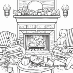 Relaxing Fireplace Scene Thanksgiving Coloring Pages 4