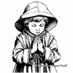 Religious Pilgrim Coloring Pages: Focus on Prayer and Faith 4