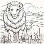 Religious Symbolism: Lion and the Lamb Coloring Pages 3