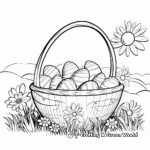 Remarkable Easter Basket in Grass Coloring Pages 1