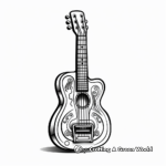 Resonator Guitar Coloring Pages for Blues Fans 1