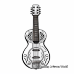 Resonator Guitar Coloring Pages for Blues Fans 4