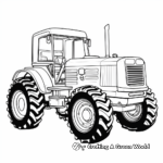 Retro Industrial Tractor Coloring Pages 1