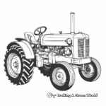 Retro Industrial Tractor Coloring Pages 3