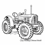 Retro Industrial Tractor Coloring Pages 4