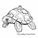 Retro Styled Vintage Turtle Coloring Pages 1