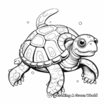 Retro Styled Vintage Turtle Coloring Pages 3