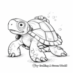 Retro Styled Vintage Turtle Coloring Pages 4