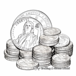 Rich USA Coins and Dollar Bills Coloring Pages 2