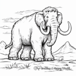 Roaming Woolly Mammoth Coloring Pages 1