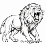 Roaring Lion in Jungle Coloring Pages 2