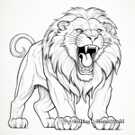 Roaring Lion in Jungle Coloring Pages 3
