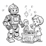 Robotic Birthday Party Coloring Pages for Kids 1