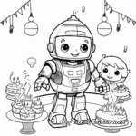 Robotic Birthday Party Coloring Pages for Kids 2