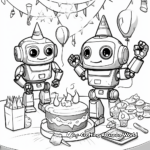 Robotic Birthday Party Coloring Pages for Kids 3
