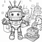 Robotic Birthday Party Coloring Pages for Kids 4