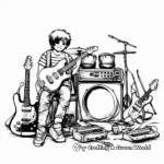 Rock Band Equipment: Guitar and Amp Coloring Sheets 3