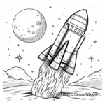 Rocket Heading Towards the Moon Coloring Pages 1