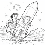 Rocket Heading Towards the Moon Coloring Pages 4