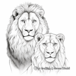 Romantic Lions: Male and Female Lion Coloring Pages 1