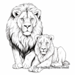 Romantic Lions: Male and Female Lion Coloring Pages 3