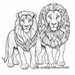 Romantic Lions: Male and Female Lion Coloring Pages 4