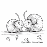 Romantic Snail Couple Coloring Pages 2