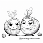 Romantic Snail Couple Coloring Pages 3