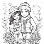 Romantic Valentine's Day Coloring Pages for Couples 2