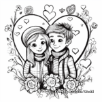 Romantic Valentine's Day Coloring Pages for Couples 4