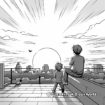 Rooftop Sunset Viewing Coloring Page 3