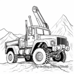 Rough Terrain Crane Truck: Adventure Scene Coloring Pages 1