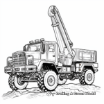 Rough Terrain Crane Truck: Adventure Scene Coloring Pages 2