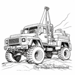 Rough Terrain Crane Truck: Adventure Scene Coloring Pages 4