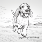 Running Basset Hound Coloring Collection 2